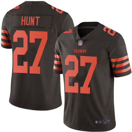 Cleveland Browns Kareem Hunt Men Brown Limited Jersey 27 NFL Football Rush Vapor Untouchable